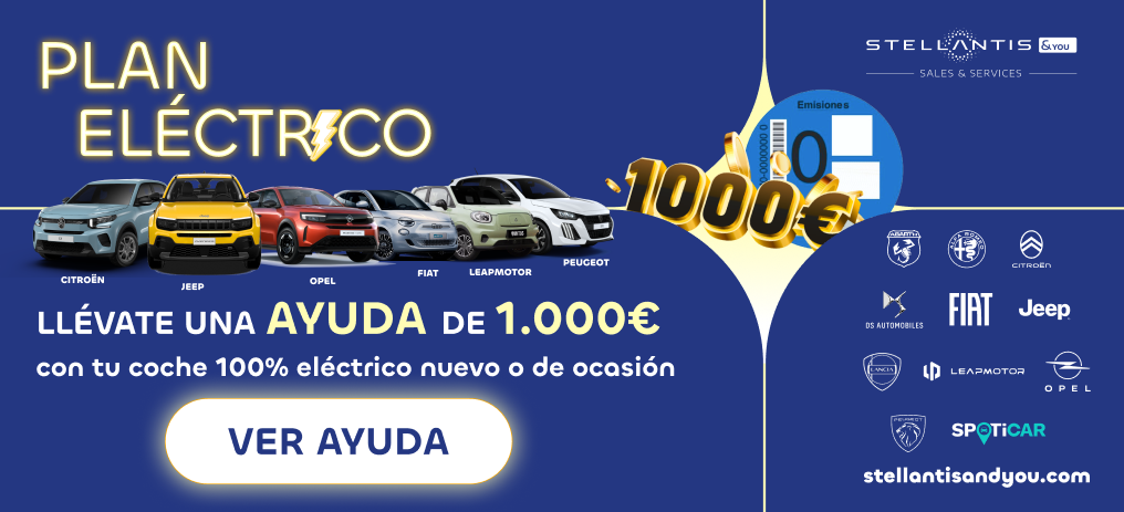 1000 € de descuento en cualquier coche eléctrico - Stellantis &You España 1000 € de descuento en cualquier coche eléctrico