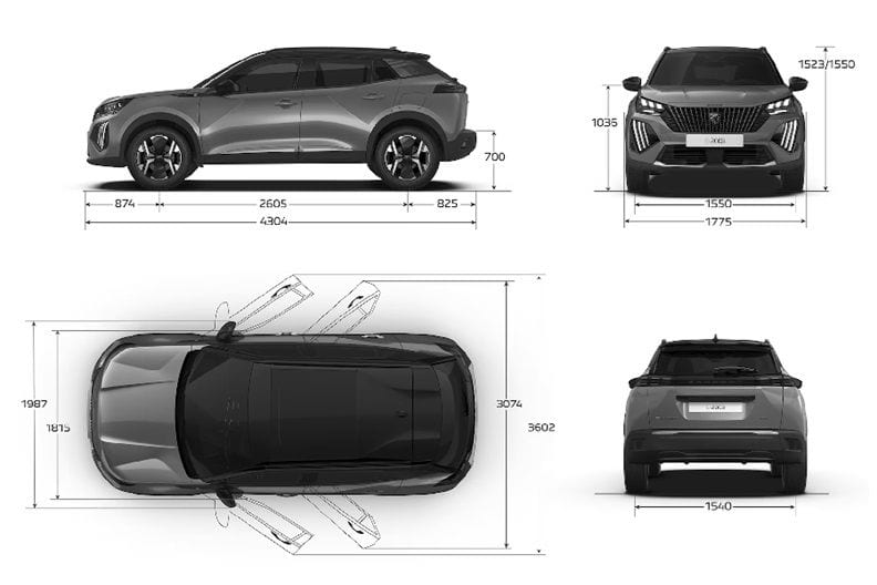 Dimensions Peugeot 2008